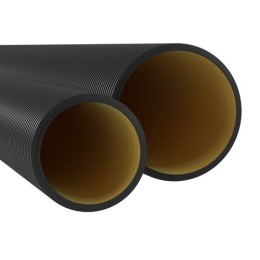Двустенная труба ПНД жесткая для кабельной канализации д.200мм, SN8, 5,70м, цвет черный 160920A-8K57 DKC