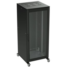 Напольный шкаф 24U 600х800 двери стекло/сплошная, укомплектован вводом и заглушками RAL9005 R5IT2468GSB DKC