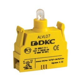 Контактный блок с клеммными зажимами под винт со светодиодом на 24В ALVL24 DKC