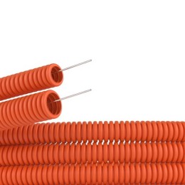 Труба ПНД гибкая гофр. д.32мм, лёгкая с протяжкой, 25м, цвет оранжевый 71932 DKC