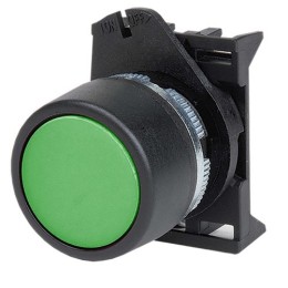 Кнопка плоская прозрачная без фиксации, зеленая ABHLR2 DKC