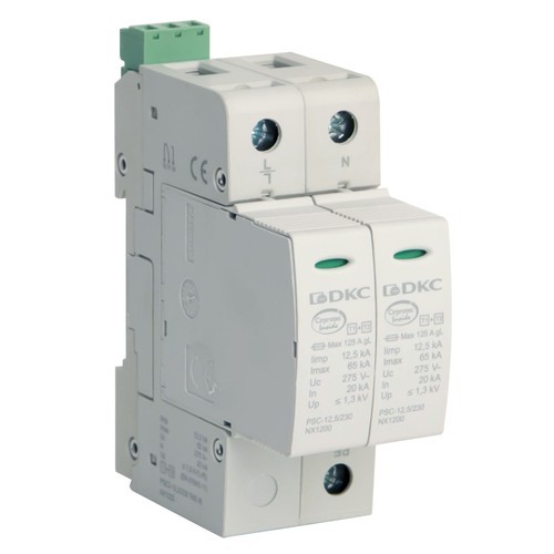 NX1222 ДКС - УЗИП, класс I+II, 2-полюсный, L-N-PE, 12