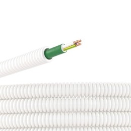 Электротруба ПЛЛ гибкая гофр. не содержит галогенов д.20мм, цвет белый,с кабелем ППГнг(А)-HF 3x1,5мм² РЭК "ГОСТ+",50м 8L82050HF DKC