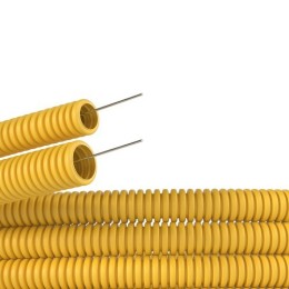 Труба ПВХ гибкая гофр. д.20мм, лёгкая с протяжкой, 100м, цвет желтый 91920Y DKC