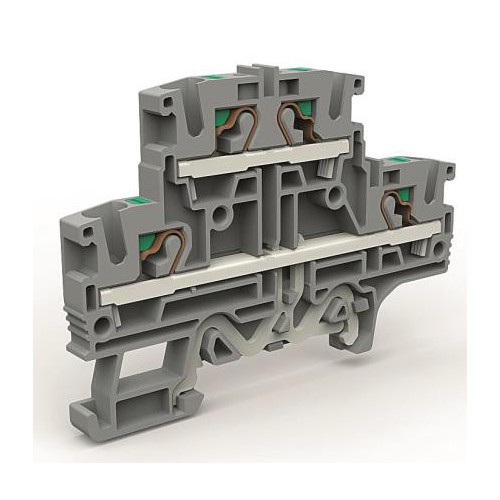 ZEFD420GR ДКС - Двухуровневая клемма 4 кв.мм с заземлением в нижнем ярусе
