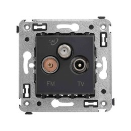 Розетка TV-FM-SAT в стену, "Avanti", "Черный матовый" 4412533 DKC
