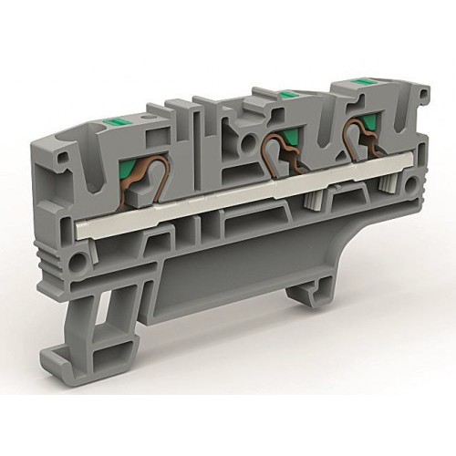 ZEFC410BL ДКС - Проходная клемма 3 точки подключения на 4 кв.мм синяя
