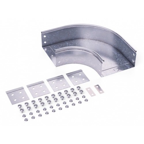 36025KZL ДКС - Угол CPO 90 горизонтальный 90° 300х80 в комплекте с крепеж., цинк-ламельный
