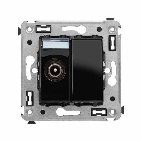 4402513 ДКС - Розетка TV в стену, проходная, "Avanti", "Черный квадрат"
