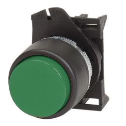 Кнопка выпуклая прозрачная без фиксации, зеленая ABDLR2 DKC