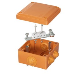 Коробка пластиковая FS с кабельными вводами и клеммниками, IP55,100х100х50мм, 4р, 450V,6A, 4мм.кв FSB11404 DKC