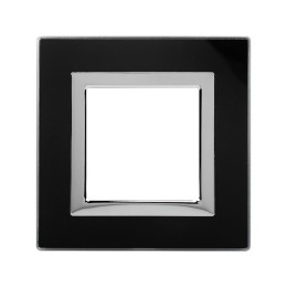 Рамка из натурального стекла, "Avanti", черная, 2 модуля 4402822 DKC