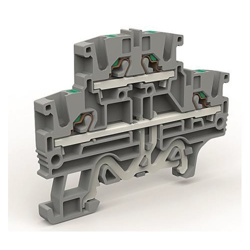 ZEFD220GR ДКС - Двухуровневая клемма 2,5 кв.мм с заземлением в нижнем ярусе
