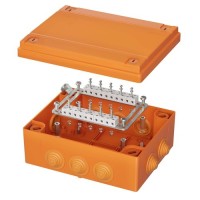 Коробка пластиковая FS с кабельными вводами и клеммниками, IP55, 240х190х90 мм, 20р, 450V, 6A, 4 мм2 FSB412004 DKC