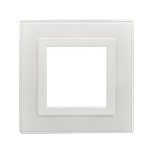 4400822 ДКС - Рамка из натурального стекла, "Avanti", белая, 2 модуля
