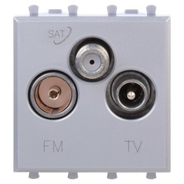 Розетка TV-FM-SAT модульная, "Avanti", "Закаленная сталь", 2 модуля 4404532 DKC