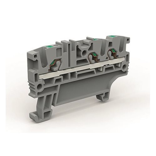 ZEFC210BL ДКС - Проходная клемма 3 точки подключения на 2,5 кв.мм синяя