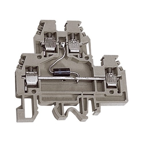 ZDSD012 ДКС - DAS.4/D12, 2х уровневый проходной зажим бежевый 4 кв.мм с диодом между уровнями 12 В
