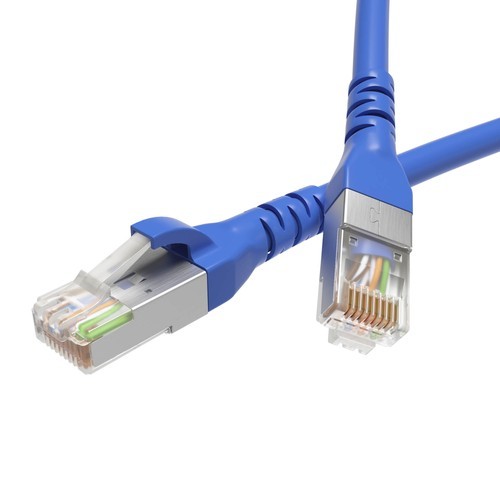 RN5EFU4550BL ДКС - Патч-корд экранированный CAT5E F/UTP 4х2, LSZH, синий, 5.0м
