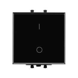 Выключатель двухполюсный одноклавишный модульный, "Avanti", "Черный квадрат", 2 модуля 4402222 DKC