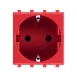Розетка "Красный квадрат", 2P+E, с з/ш, "Avanti", 2 мод. 4401002 DKC