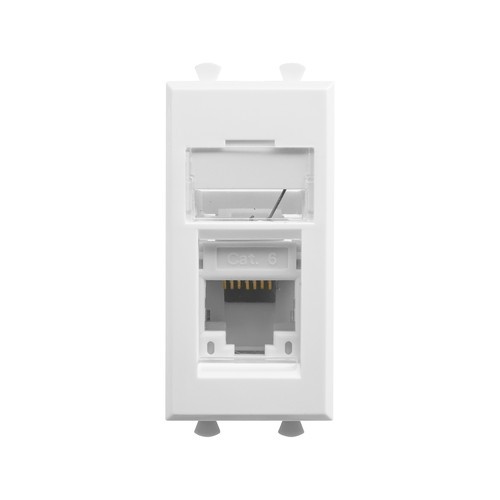 4400291 ДКС - Компьютерная розетка RJ-45 модульная, кат.6, "Avanti", "Белое облако", 1 модуль
