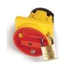 AZ1001-1 ДКС - Желт.площадка и круглая красн.ручка под замок, 67х67, на винты
