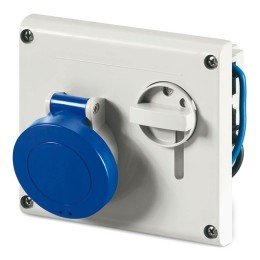 Розетка панельная с механической блокировкой и верхним расположением разъема IP44 32А 2P+E 230В DIS4003283 DKC