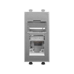 Компьютерная розетка RJ-45 модульная, кат. 6 экранированная,"Avanti","Закаленная сталь", 1 модуль 4404391 DKC
