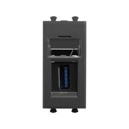USB 3.0 розетка модульная, тип А-А, "Avanti", "Черный матовый", 1 модуль 4412301 DKC

