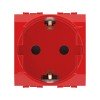 76482R ДКС - Электрическая розетка, с заземлением, со шторками, красная,2 мод.
