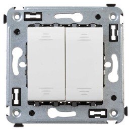 Выключатель двухклавишный в стену, "Avanti", "Белое облако" 4400104 DKC

