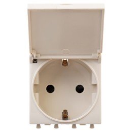 Розетка с крышкой "Ванильная дымка", 2P+E, с з/ш, "Avanti",2мод. 4405012 DKC
