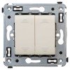 4405104 ДКС - Выключатель двухклавишный в стену, "Avanti", "Ванильная дымка"
