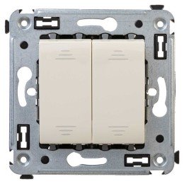 Выключатель двухклавишный в стену, "Avanti", "Ванильная дымка" 4405104 DKC
