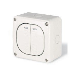 Выключатель однополюсный, двухклавишный, настенный DIS1375022 DKC
