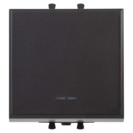 Кнопка одноклавишная модульная, "Avanti", "Черный матовый", 2 модуля 4412152 DKC
