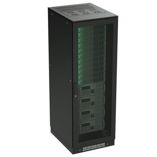 R5IT3866PFB ДКС - Напольный шкаф 38U 600х600 двери перфорированная/перфорированная, укомплектован вводом и заглушками RAL 9005
