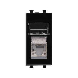 Компьютерная розетка RJ-45 модульная, кат.6 экран, "Avanti", "Черный квадрат", 1 модуль 4402391 DKC
