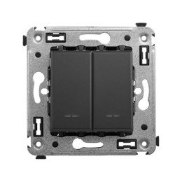 Кнопка двухклавишная в стену, "Avanti", "Черный матовый" 4412154 DKC
