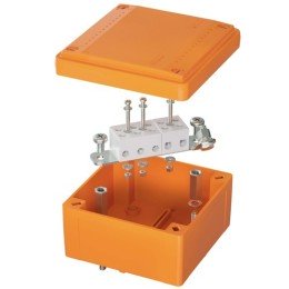 Коробка пластиковая FS с гладкими стенками и клеммниками, IP56,100х100х50мм, 5р, 450V,20A,10мм.кв FSB10510 DKC
