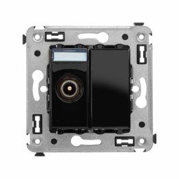 Розетка TV в стену, проходная, "Avanti", "Черный квадрат" 4402513 DKC
