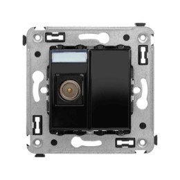 Розетка TV в стену, оконечная, "Avanti", "Черный квадрат" 4402503 DKC
