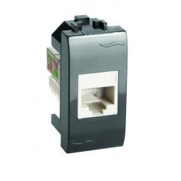 Ком.роз. RJ45 кат.6 (8P8C, Hyperline, Dual IDC: 110&Krone) Brava, черн., 1мод 77458N DKC
