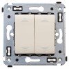 4405114 ДКС - Переключатель двухклавишный в стену, "Avanti", "Ванильная дымка"
