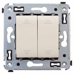 Переключатель двухклавишный в стену, "Avanti", "Ванильная дымка" 4405114 DKC
