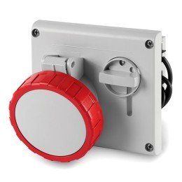 Розетка панельная с механической блокировкой и верхним расположением разъема IP67 32А 3P+E 400В DIS4053286 DKC