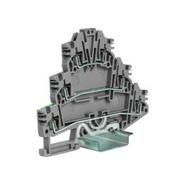 HDE.2/GR пружинный зажим трех-уровневый c заземлением на нижнем уровне 2,5 кв.мм, серый ZHL500GR DKC
