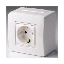 Коробка в сборе с силовой розеткой, белая 10482 DKC
