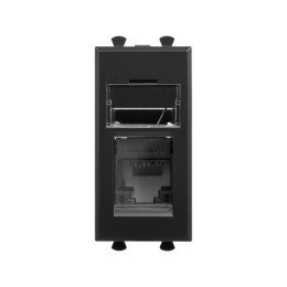 Компьютерная розетка RJ-45 модульная, кат.5е, "Avanti", "Черный матовый", 1 модуль 4412461 DKC
